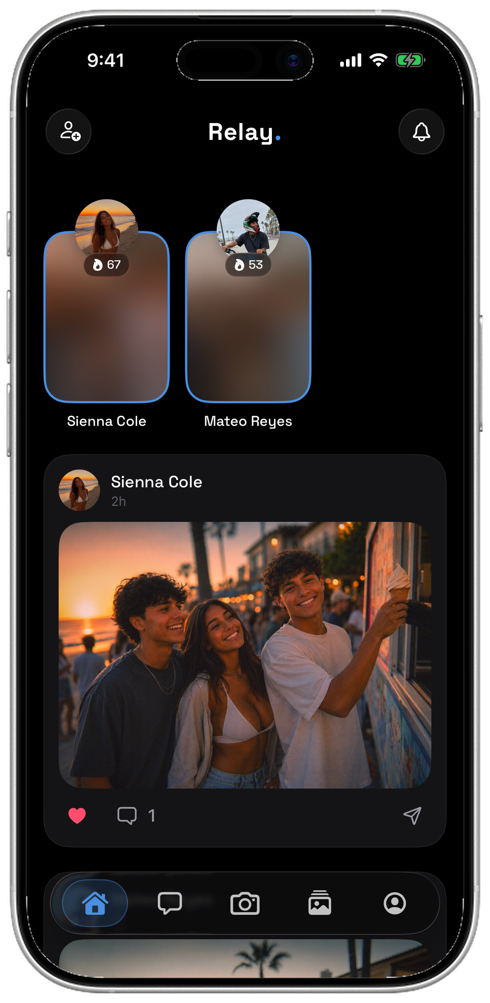 Relay feed on iPhone